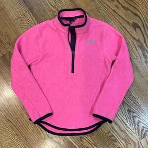 Girl’s Under Armour Fleece Quarter Zip Pullover Shirt. Size 6X.